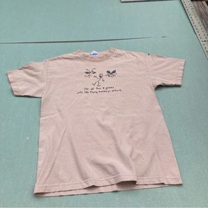 Vintage Y2K flying monkeys stick man comedy tee size M